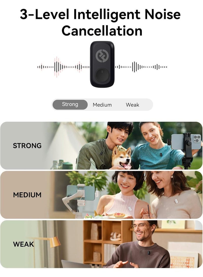 Hollyland LARK A1 DUO Type C Wireless Microphone for iPhone 15 iPhone 16 and Android Dual Channel Noise Cancellation Lavalier Mic for Vlogging YouTube Podcast TikTok Recording - Image 4
